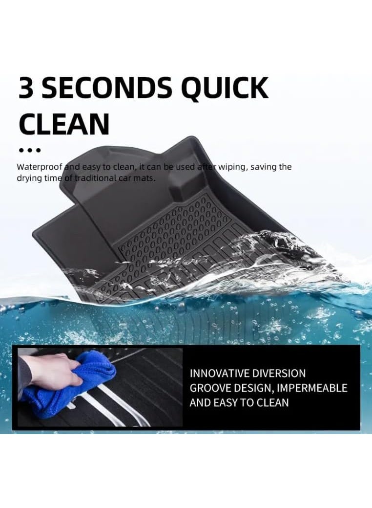 دواسات سيارة TPE فائقة الجودة - مقاس مخصص لحماية شاملة ضد السوائل والأتربة، طقم كامل متين ومقاوم للروائح للسيارات السيدان - Image 3